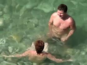 I spied a ton of ladies in the beach cabin