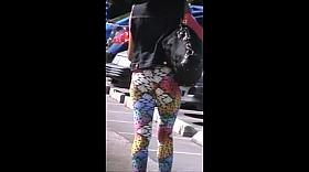 tight teen jiggly ass spy in spandex, slow motion