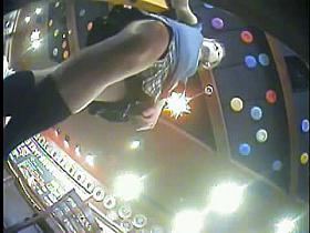 Sexy blonde waitress spreads her legs for the upskirt spy cam