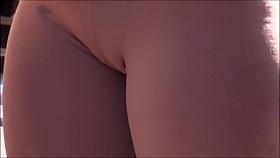 Tasty bombshells show off their cameltoes in public