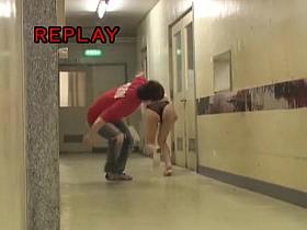 Poor nurse fell down on knees and got the bottom sharked