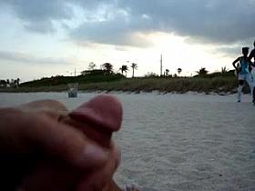 stroke and cum at beach