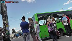 Handsome blond girlfriend upskirt