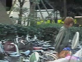 Babe in a short skirt got sharked when going for a bicycle