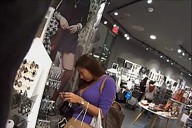 Milf's big boobs in incredible cleavage