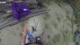 Icy blonde POV fucked in the alley for money