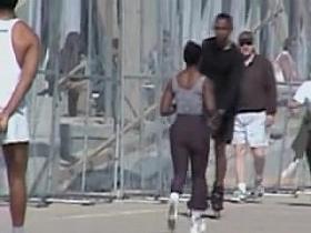 Candid booty voyeur scenes of the hot ebony runner 01zg