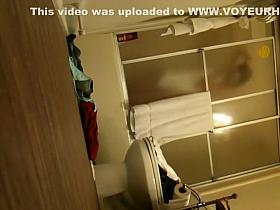 Teen girl spied underneath the door