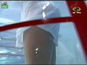 under water stunning ass upskirt and enormous tits in a game show
