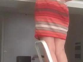 Meine geile Kollegin auf der Leiter