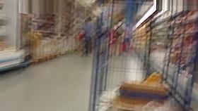 Real Upskirts Of Sexy Young Woman In Light Blue Skirt