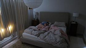 Voyeur butt through bedroom door