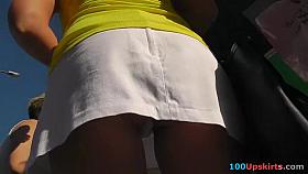 Sexy bubble booty up white mini petticoat