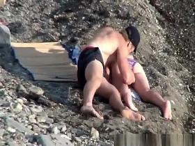 Pussy fingering and beach fuck