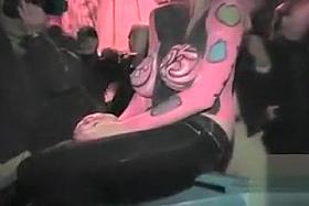 Body painting closeup footage of a busty amateur babe