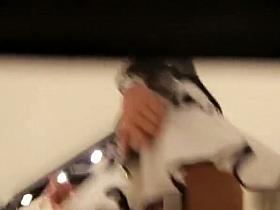 Short hair blonde sexy ass upskirt