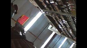 latina upskirt in supermarket