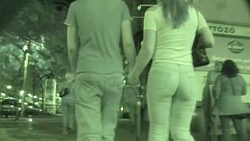 Amazing brunette candid ass in jeans