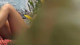 Spying on Perfect Blonde Babe by the Pool