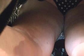 Upskirt at work black panties