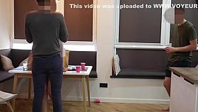 Sharing Girlfriend.She Takes two Cocks after College Party