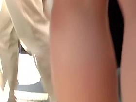 Ample arse in yellow panty up petticoat