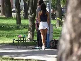 Cute brunette candid