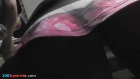 Best upskirt video of a brunette wearing a thong