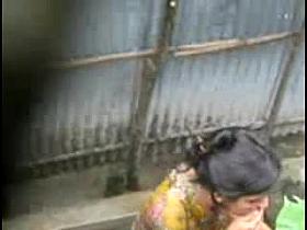 Desi Girl Bathing Outdoor