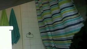 Shower voyeur video clip with a curvy vixen