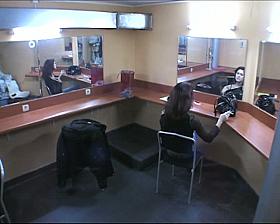 Brunette voyeur in bra