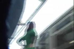 Upskirt eating her panties .