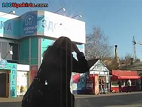 Catching up with upskirt cutie