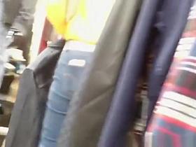 Teen in tight jeans pants