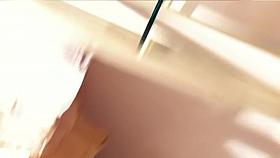 Girl sitting on hunkers and showing shorts upskirt