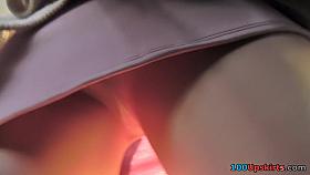 Mini skirt on gal's skinny butt in accidental upskirt