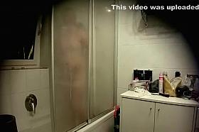 Stepmother spied nude in bathroom