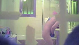 Spy mom rubbing pussy and dressing (no panties)