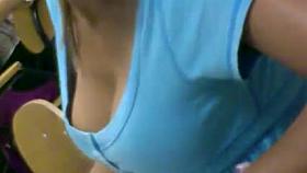 Candid Downblouse College Student