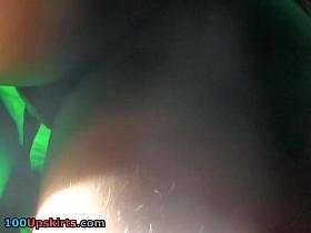Hottie in green sexy upskirt