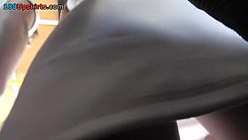 Hot upskirt in bus action presented by a spy camera