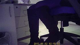 Young secretary learning how to show legs sexy