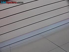 White panty peeping up the jeans petticoat