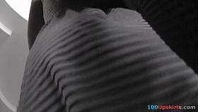 G-string of a sexy chick seen in free upskirt video