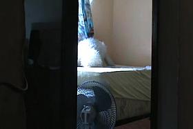 Pervert worker jerking off in front woman 1734