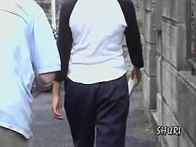 Sharking a cute Japanese girl when she left her house