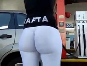 Perfect ass pumping gas. Voyeur