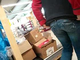 my sexy coworker shows me her tight ass jeans