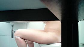 Girls pee in the office