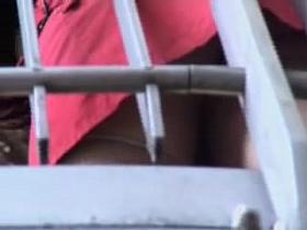 Teenager in pink dress horny up skirt from spy man AD28